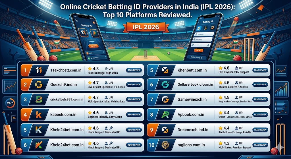 Online Cricket Betting ID Providers in India (IPL 2026) — Top 10 Platforms Reviewed